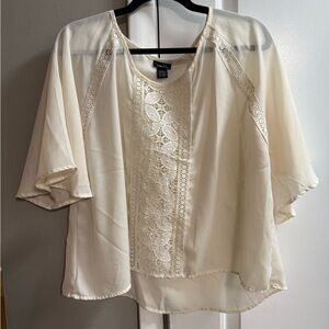 Rue 21 cream Lace Accent Blouse